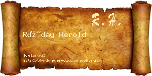 Ráday Herold névjegykártya